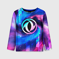 Лонгслив детский Dongfeng неоновый космос, цвет: 3D-принт