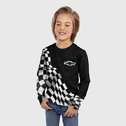 Лонгслив детский Chevrolet racing flag, цвет: 3D-принт — фото 2