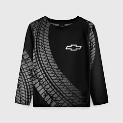 Лонгслив детский Chevrolet tire tracks, цвет: 3D-принт