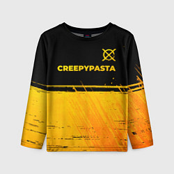 Лонгслив детский CreepyPasta - gold gradient: символ сверху, цвет: 3D-принт