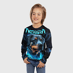 Лонгслив детский Rottweiler and lightnings, цвет: 3D-принт — фото 2