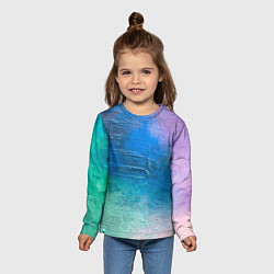 Лонгслив детский Пудра и голубые краски, цвет: 3D-принт — фото 2