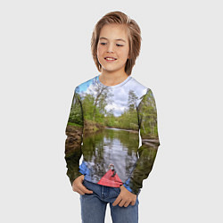 Лонгслив детский Красная байдарка, цвет: 3D-принт — фото 2