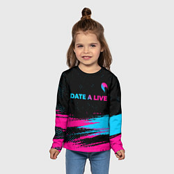 Лонгслив детский Date A Live - neon gradient: символ сверху, цвет: 3D-принт — фото 2