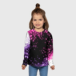 Лонгслив детский Неоновые звезды - neon, цвет: 3D-принт — фото 2