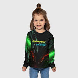 Лонгслив детский Призрачная свобода зеленое свечение, цвет: 3D-принт — фото 2