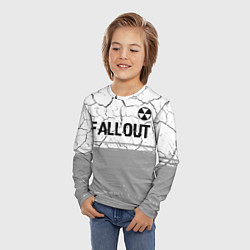 Лонгслив детский Fallout glitch на светлом фоне: символ сверху, цвет: 3D-принт — фото 2