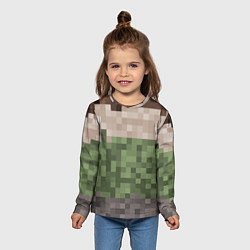 Лонгслив детский Пиксельная текстура, цвет: 3D-принт — фото 2