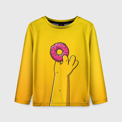 Лонгслив детский Гомер и пончик, цвет: 3D-принт