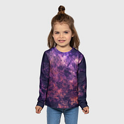 Лонгслив детский Текстура - Purple galaxy, цвет: 3D-принт — фото 2