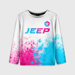 Лонгслив детский Jeep neon gradient style: символ сверху, цвет: 3D-принт