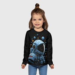 Лонгслив детский Русский космонавт, цвет: 3D-принт — фото 2