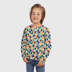 Лонгслив детский Треугольная мозаика, цвет: 3D-принт — фото 2
