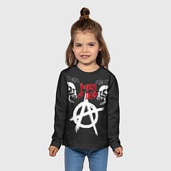 Лонгслив детский Punks not dead - анархия, цвет: 3D-принт — фото 2