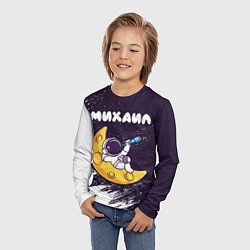 Лонгслив детский Михаил космонавт отдыхает на Луне, цвет: 3D-принт — фото 2
