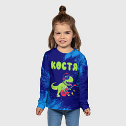 Лонгслив детский Костя рокозавр, цвет: 3D-принт — фото 2