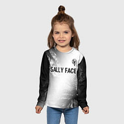 Лонгслив детский Sally Face glitch на светлом фоне: символ сверху, цвет: 3D-принт — фото 2