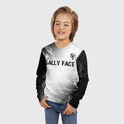 Лонгслив детский Sally Face glitch на светлом фоне: символ сверху, цвет: 3D-принт — фото 2