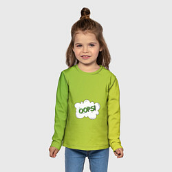 Лонгслив детский Oops на градиенте зеленом, цвет: 3D-принт — фото 2
