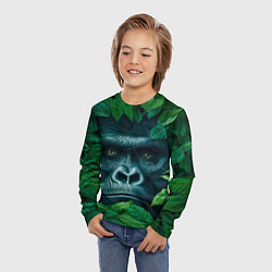 Лонгслив детский Горилла в кустах, цвет: 3D-принт — фото 2