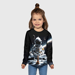 Лонгслив детский Космонавт и шахматы, цвет: 3D-принт — фото 2