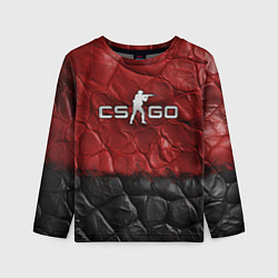 Лонгслив детский CS GO red black texture, цвет: 3D-принт