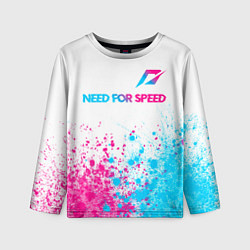 Детский лонгслив Need for Speed neon gradient style: символ сверху