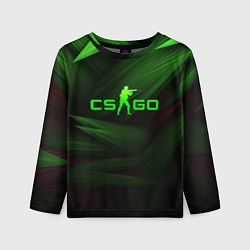 Лонгслив детский CS GO green logo, цвет: 3D-принт