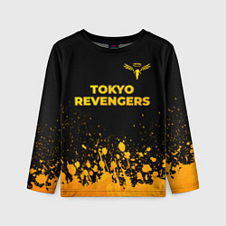Лонгслив детский Tokyo Revengers - gold gradient: символ сверху, цвет: 3D-принт