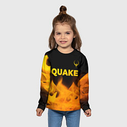 Лонгслив детский Quake - gold gradient: символ сверху, цвет: 3D-принт — фото 2