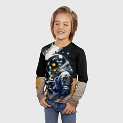 Лонгслив детский Космонавт в скафандре - набросок, цвет: 3D-принт — фото 2
