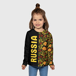 Лонгслив детский Russia хохлома, цвет: 3D-принт — фото 2