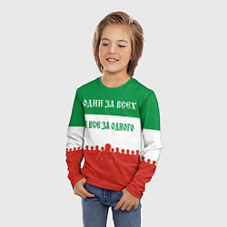 Лонгслив детский Один за всех и все за одного - лозунг, цвет: 3D-принт — фото 2