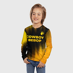 Лонгслив детский Cowboy Bebop - gold gradient: символ сверху, цвет: 3D-принт — фото 2