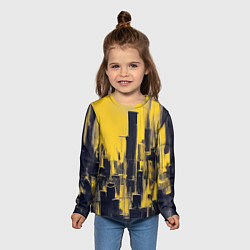 Лонгслив детский Большой нарисованный город, цвет: 3D-принт — фото 2