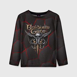 Лонгслив детский Baldurs Gate 3 logo red black geometry, цвет: 3D-принт