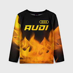 Лонгслив детский Audi - gold gradient: символ сверху, цвет: 3D-принт