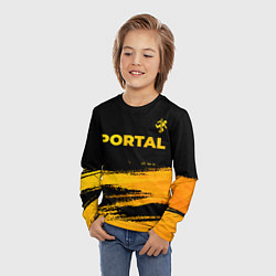 Лонгслив детский Portal - gold gradient: символ сверху, цвет: 3D-принт — фото 2