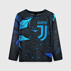 Лонгслив детский Juventus abstract blue logo, цвет: 3D-принт