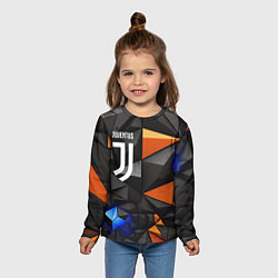 Лонгслив детский Juventus orange black style, цвет: 3D-принт — фото 2
