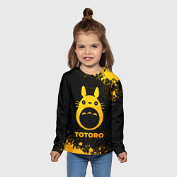 Лонгслив детский Totoro - gold gradient, цвет: 3D-принт — фото 2