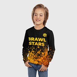 Лонгслив детский Brawl Stars - gold gradient: символ сверху, цвет: 3D-принт — фото 2