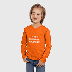 Лонгслив детский Сегодня оранжевое настроение, цвет: 3D-принт — фото 2