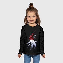 Лонгслив детский Скафандр и розы, цвет: 3D-принт — фото 2