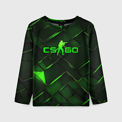 Лонгслив детский CSGO green abstract elements, цвет: 3D-принт