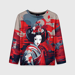 Детский лонгслив Geisha vector style