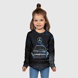 Лонгслив детский Mercedes Benz space background, цвет: 3D-принт — фото 2