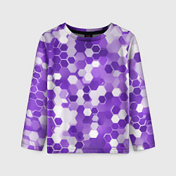Лонгслив детский Кибер Hexagon Фиолетовый, цвет: 3D-принт
