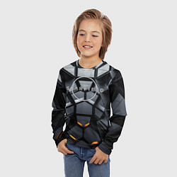 Лонгслив детский Логотип Старфильд на фоне абстрактной конструкции, цвет: 3D-принт — фото 2