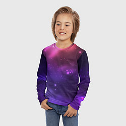 Лонгслив детский Разноцветный космос - неоновое свечение, цвет: 3D-принт — фото 2